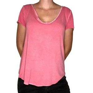 Rue 21 Peach V-neck Short Sleeve Blouse